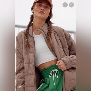 FP Movement Pippa Packable Quilted Jacket in fossil / Cocoa